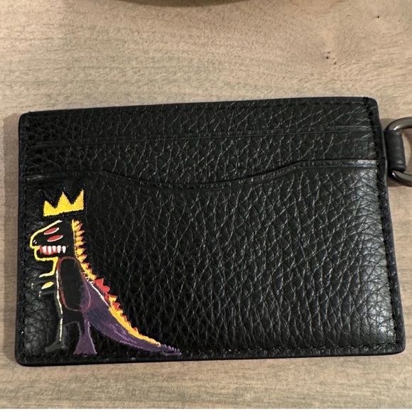 Coach X Jean Michel Basquiat Pouch & Card ID Wallet 2pcs NWOT pebble leather - Picture 11 of 16